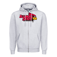 Heather Grey illinois state redbirds Zipper Hoodie - linhVisuals