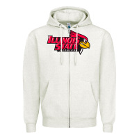 Oatmeal Heather illinois state redbirds Zipper Hoodie - linhVisuals
