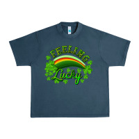 Midnight Navy Feeling lucky with rainbow Urban Heavy Tee - RanaPortraitStore