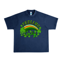 Navy Feeling lucky with rainbow Urban Heavy Tee - RanaPortraitStore