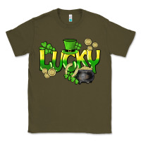 Army Green Lucky St. Patrick's Day Classic Tee - HowdyJamesFarm