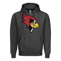 Charcoal Heather illinois state redbirds Zipper Hoodie - linhVisuals