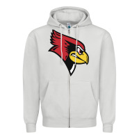 Dove Grey illinois state redbirds Zipper Hoodie - linhVisuals