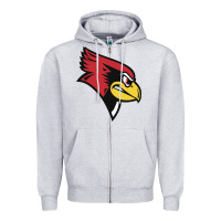 Heather Grey illinois state redbirds Zipper Hoodie - linhVisuals