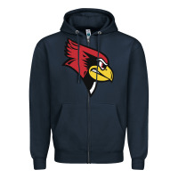 Navy illinois state redbirds Zipper Hoodie - linhVisuals