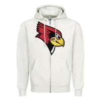Oatmeal Heather illinois state redbirds Zipper Hoodie - linhVisuals