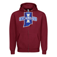 Burgundy indiana state sycamores Zipper Hoodie - linhVisuals