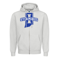 Dove Grey indiana state sycamores Zipper Hoodie - linhVisuals