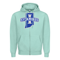 Seafoam indiana state sycamores Zipper Hoodie - linhVisuals