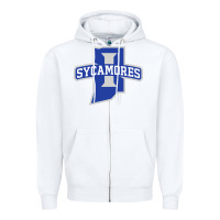 White indiana state sycamores Zipper Hoodie - linhVisuals