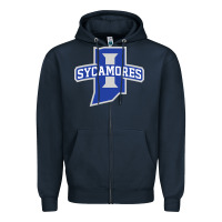 Navy indiana state sycamores Zipper Hoodie - linhVisuals