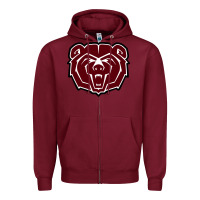 Burgundy missouri state bears Zipper Hoodie - linhVisuals