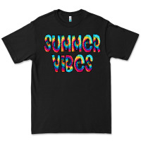 Black summer vibes tie dye doodle Premium Tee - CowCowDesign