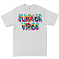 Dove Grey summer vibes tie dye doodle Premium Tee - CowCowDesign