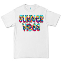 White summer vibes tie dye doodle Premium Tee - CowCowDesign