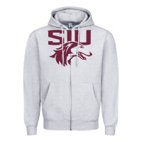 Heather Grey southern illinois salukis Zipper Hoodie - linhVisuals