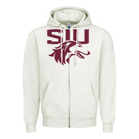 Oatmeal Heather southern illinois salukis Zipper Hoodie - linhVisuals