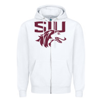 White southern illinois salukis Zipper Hoodie - linhVisuals