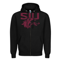 Black southern illinois salukis Zipper Hoodie - linhVisuals