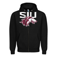 Black southern illinois salukis Zipper Hoodie - linhVisuals
