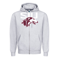 Heather Grey southern illinois salukis Zipper Hoodie - linhVisuals