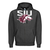 Charcoal Heather southern illinois salukis Zipper Hoodie - linhVisuals
