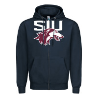 Navy southern illinois salukis Zipper Hoodie - linhVisuals