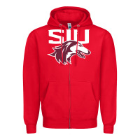 Red southern illinois salukis Zipper Hoodie - linhVisuals