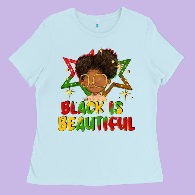 Black Is Beautiful Ladies Tee Designed By Fadigitalartstudio