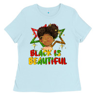 Baby Blue black is beautiful Ladies Tee - FaDigitalArtStudio