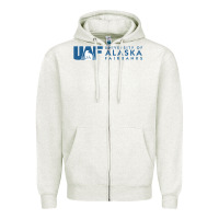 Oatmeal Heather University of Alaska Fairbanks Zipper Hoodie - linhVisuals