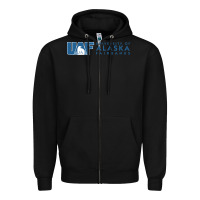 Black University of Alaska Fairbanks Zipper Hoodie - linhVisuals