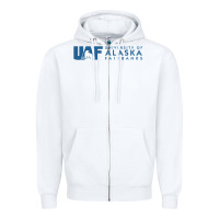 White University of Alaska Fairbanks Zipper Hoodie - linhVisuals