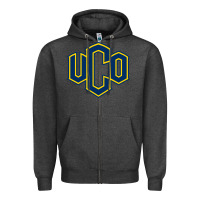 Charcoal Heather University of Central Oklahoma Zipper Hoodie - linhVisuals