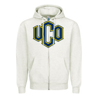 Oatmeal Heather University of Central Oklahoma Zipper Hoodie - linhVisuals
