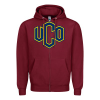 Burgundy University of Central Oklahoma Zipper Hoodie - linhVisuals