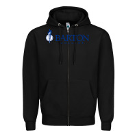 Black Barton College Zipper Hoodie - linhVisuals