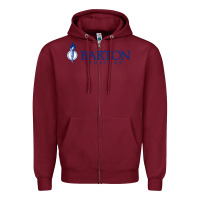 Burgundy Barton College Zipper Hoodie - linhVisuals