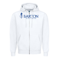 White Barton College Zipper Hoodie - linhVisuals