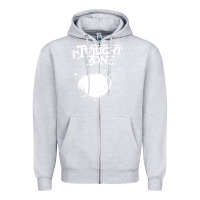 Heather Grey twilight zone vintage faded style design Zipper Hoodie - linhVisuals