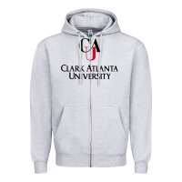 Heather Grey Clark Atlanta University Zipper Hoodie - linhVisuals