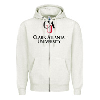Oatmeal Heather Clark Atlanta University Zipper Hoodie - linhVisuals