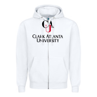 White Clark Atlanta University Zipper Hoodie - linhVisuals