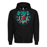 Black vancouver grizzlie retro Zipper Hoodie - linhVisuals