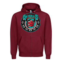 Burgundy vancouver grizzlie retro Zipper Hoodie - linhVisuals