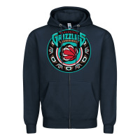 Navy vancouver grizzlie retro Zipper Hoodie - linhVisuals