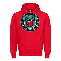 Red vancouver grizzlie retro Zipper Hoodie - linhVisuals