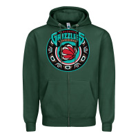 Sports Green vancouver grizzlie retro Zipper Hoodie - linhVisuals