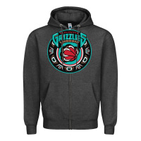 Charcoal Heather vancouver grizzlie retro Zipper Hoodie - linhVisuals