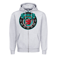 Heather Grey vancouver grizzlie retro Zipper Hoodie - linhVisuals